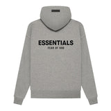 FEAR OF GOD ESSENTIALS Logo Flocked Cotton Hoodie 'Dark Oatmeal'