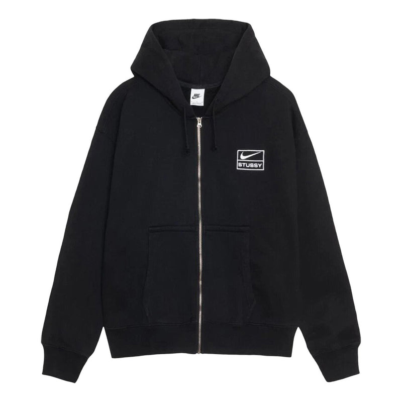 Nike x Stussy Zip Fleece Hoodie 'Black'