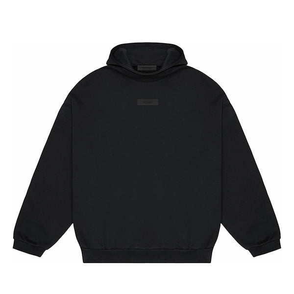 Fear of God Essentials Chest Logo Hoodie 'Jet Black' FW24