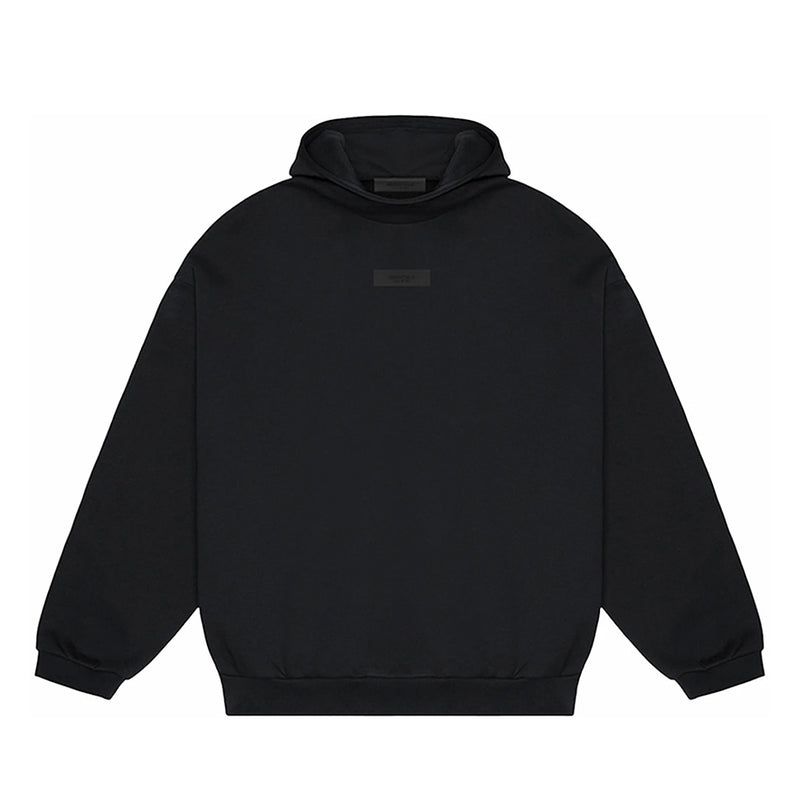 Fear of God Essentials Chest Logo Hoodie 'Jet Black' FW24