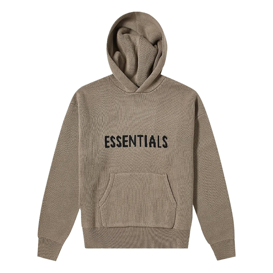 Fear Of God Essentials Knit Hoodie 'Taupe' – SNEAKERMODE