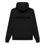 FEAR OF GOD ESSENTIALS Logo Flocked Cotton Hoodie Black