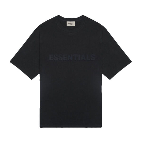 FEAR OF GOD ESSENTIALS 3D Silicon Applique Boxy T-Shirt Black