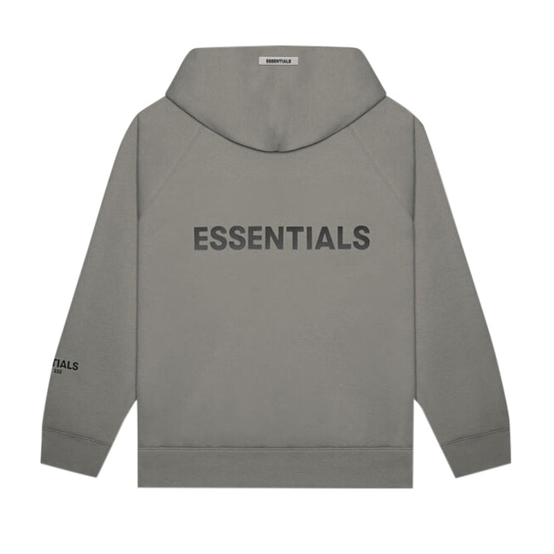 FEAR OF GOD ESSENTIALS 3D Silicon Applique Full Zip Up Hoodie Charcoal