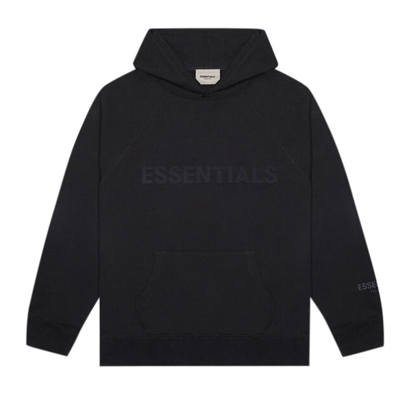 FEAR OF GOD ESSENTIALS 3D Silicon Applique Pullover Hoodie Black