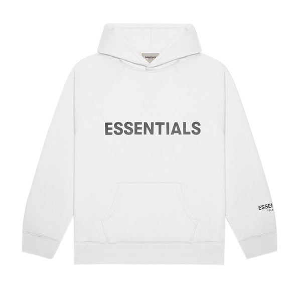 FEAR OF GOD ESSENTIALS 3D Silicon Applique Pullover Hoodie White
