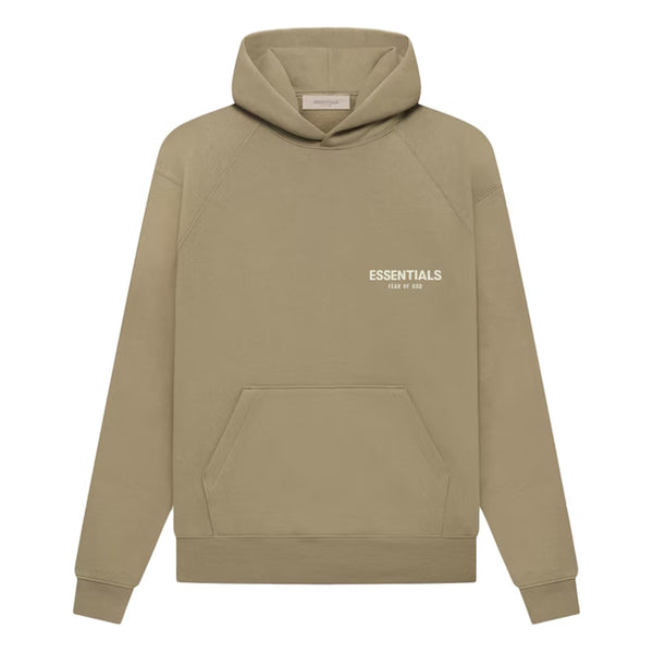 Fear of god essentials 3d cheap silicon applique pullover hoodie heather oatmeal